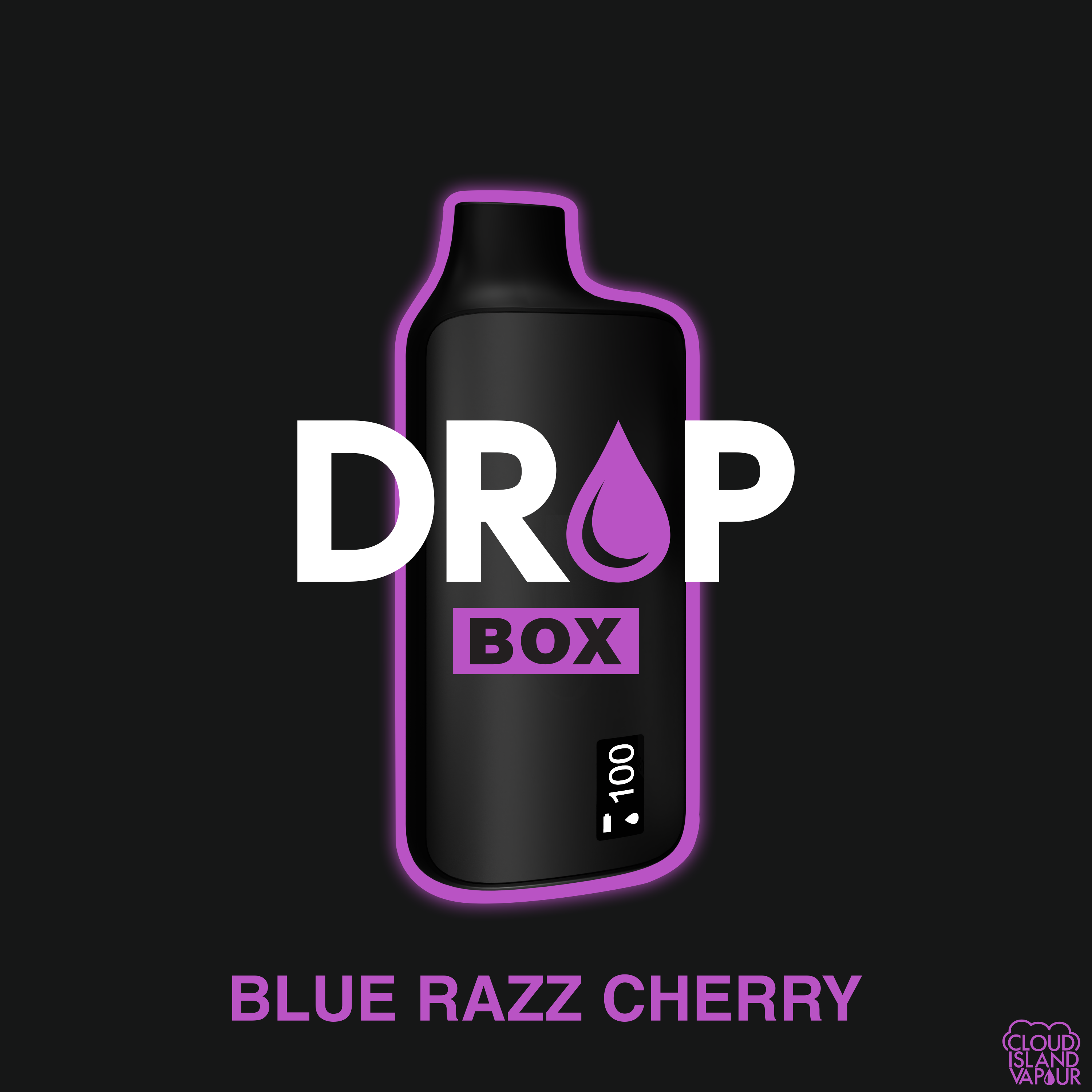 Drop Box 8500 Disposable Blue Razz Cherry Cloud Island Vapour