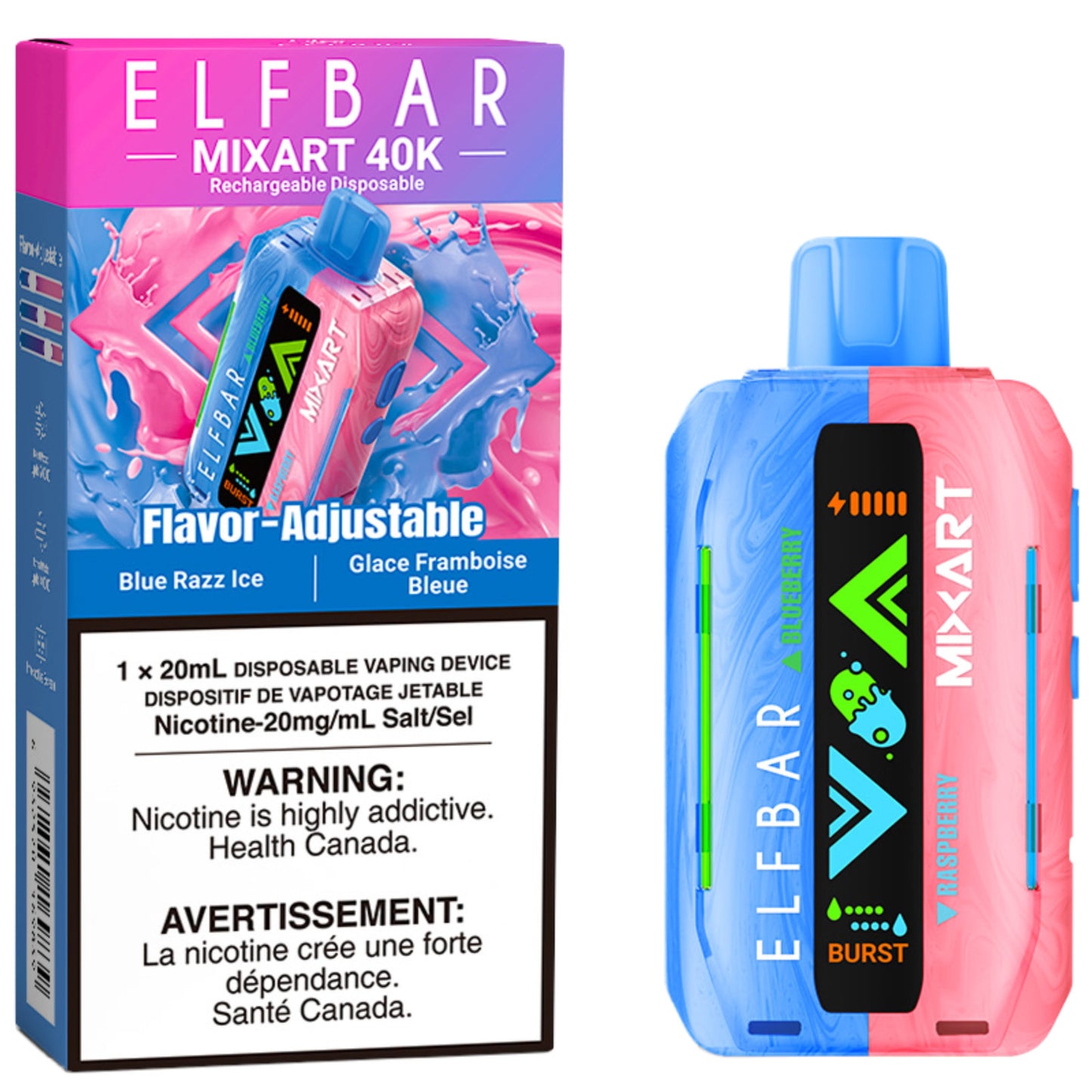Blue Razz Ice ELF BAR MIXART 40K