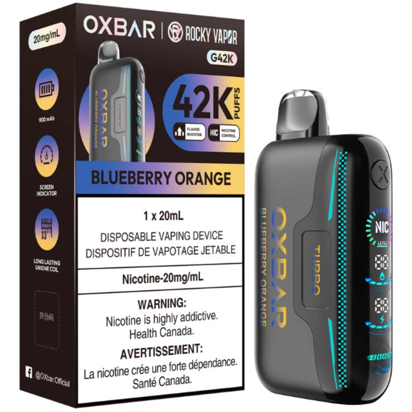 Blueberry Orange ROCKY VAPOR OXBAR G42K