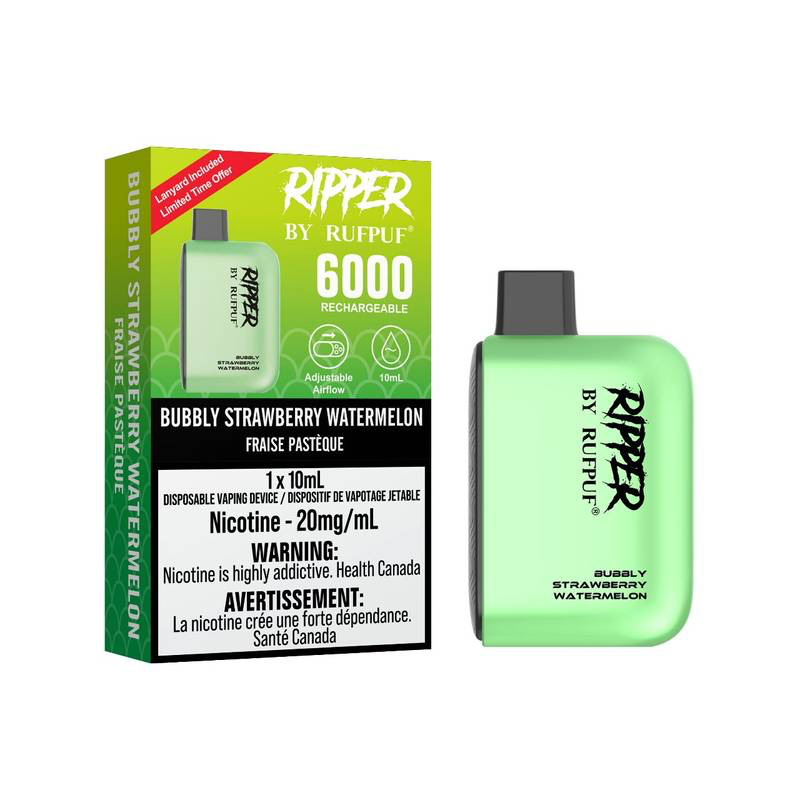 Rufpuf Ripper 6000 Disposable Vape flavour Bubbly Strawberry Watermelon
