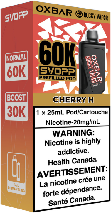 Cherry H Rocky Vapor Oxbar Svopp 60K