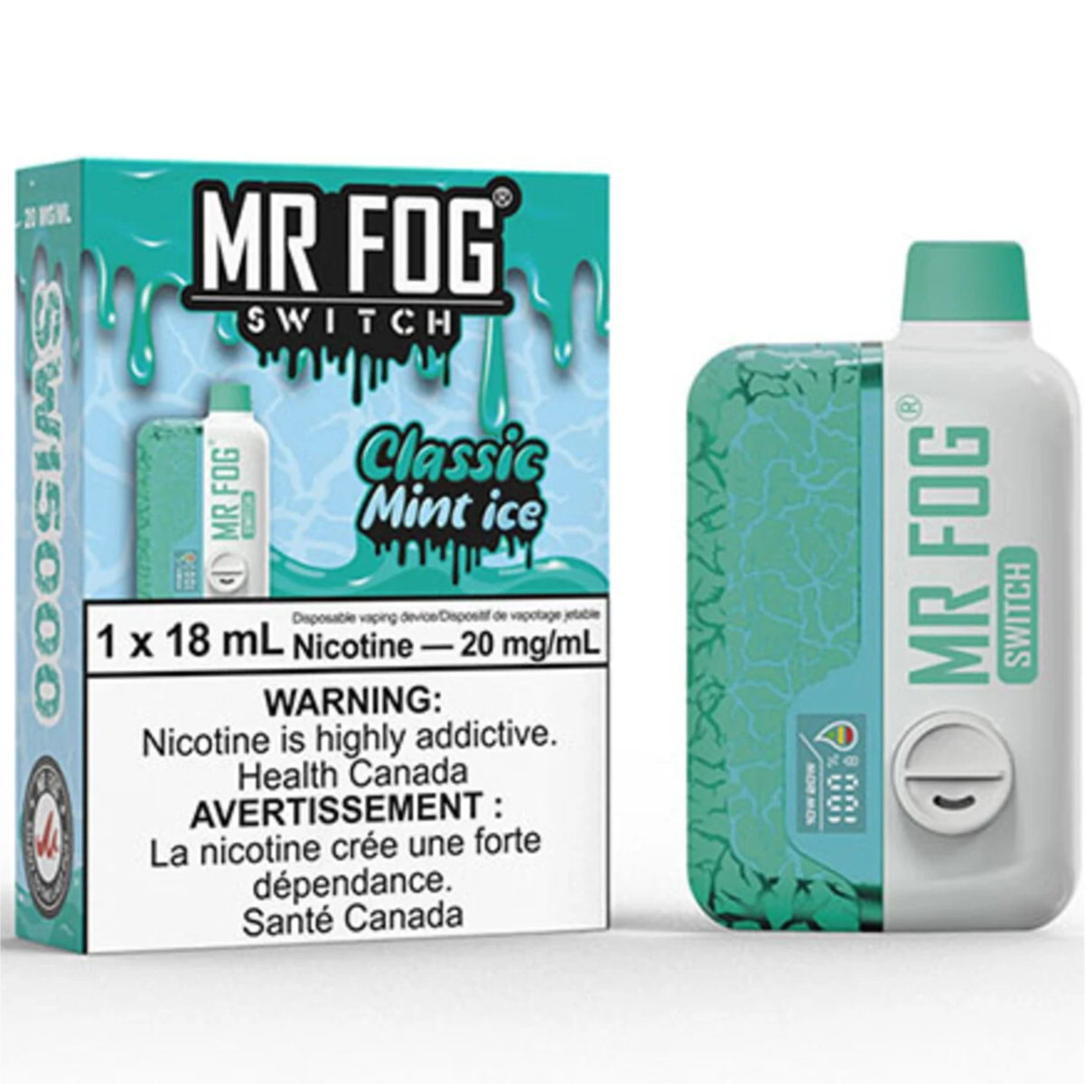 MR FOG SWITCH SW15000 Disposable Vape - Classic Mint Ice Cloud Island Vapour MR FOG SWITCH SW15000 Disposable Vape - Classic Mint Ice Cloud Island Vapour