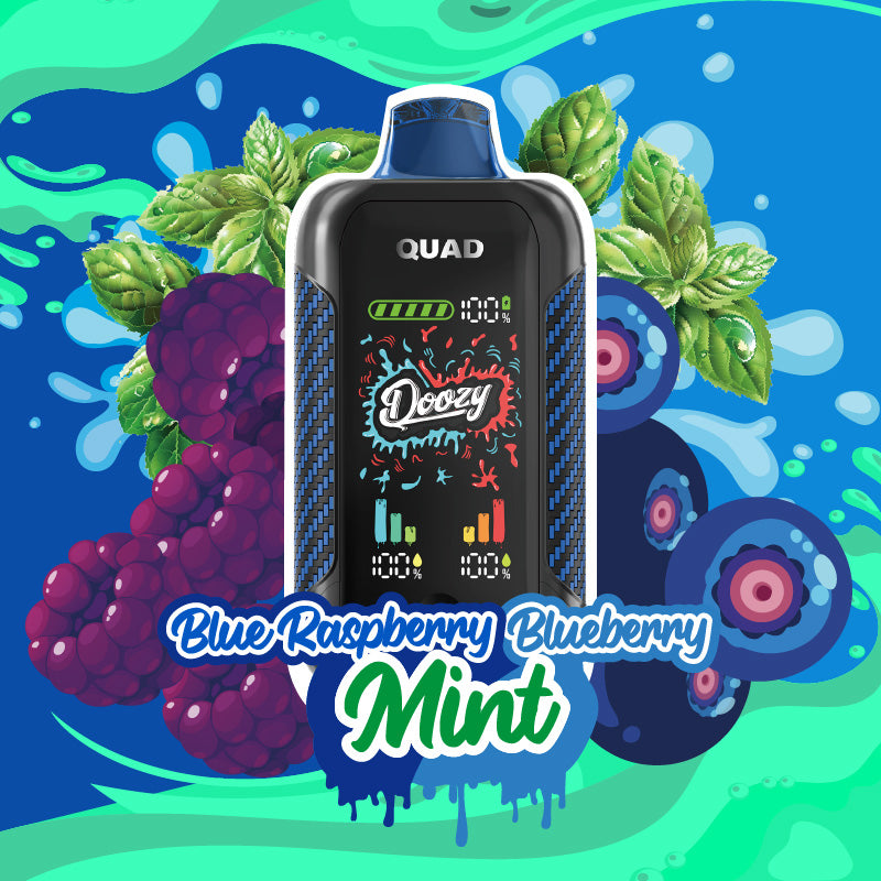 DOOZY QUAD Disposable Vape - Blue Raspberry Mint & Blueberry Mint Cloud Island Vapour DOOZY QUAD Disposable Vape - Blue Raspberry Mint & Blueberry Mint Cloud Island Vapour