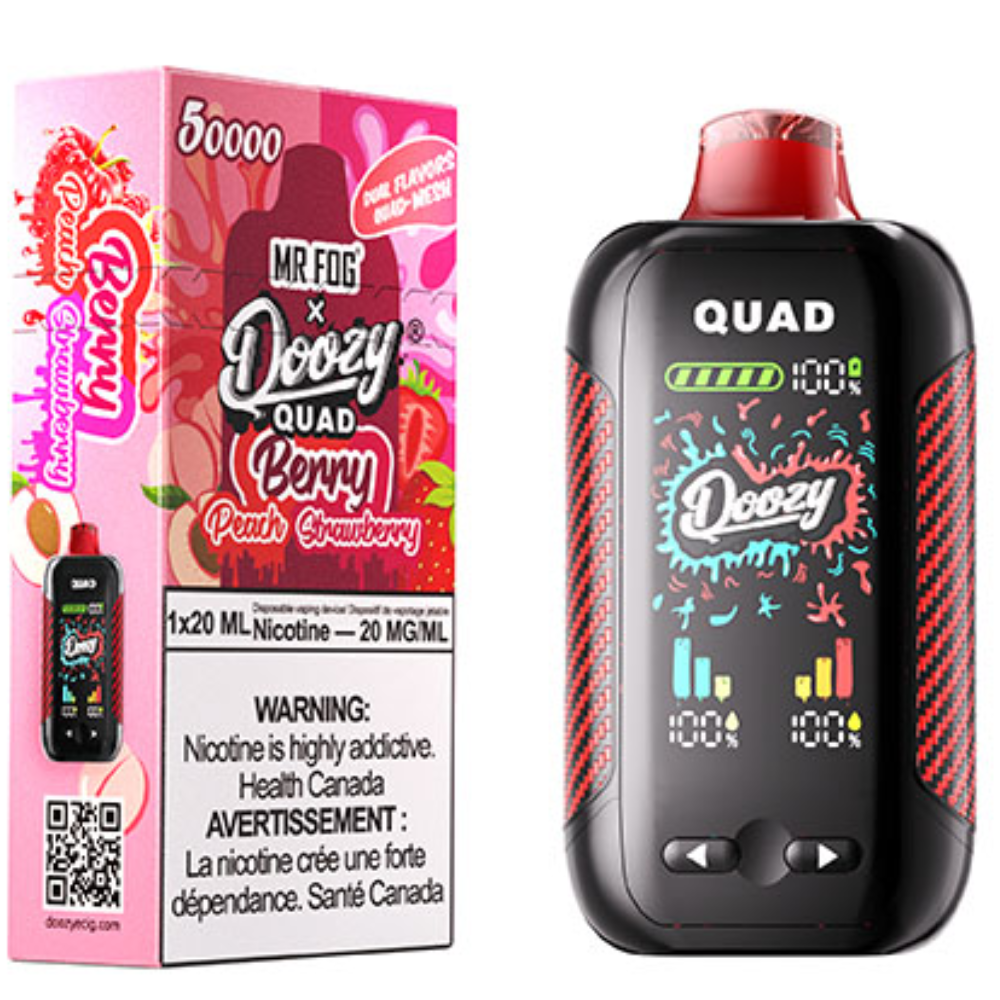 DOOZY QUAD Disposable Vape Berry Peach Berry Strawberry