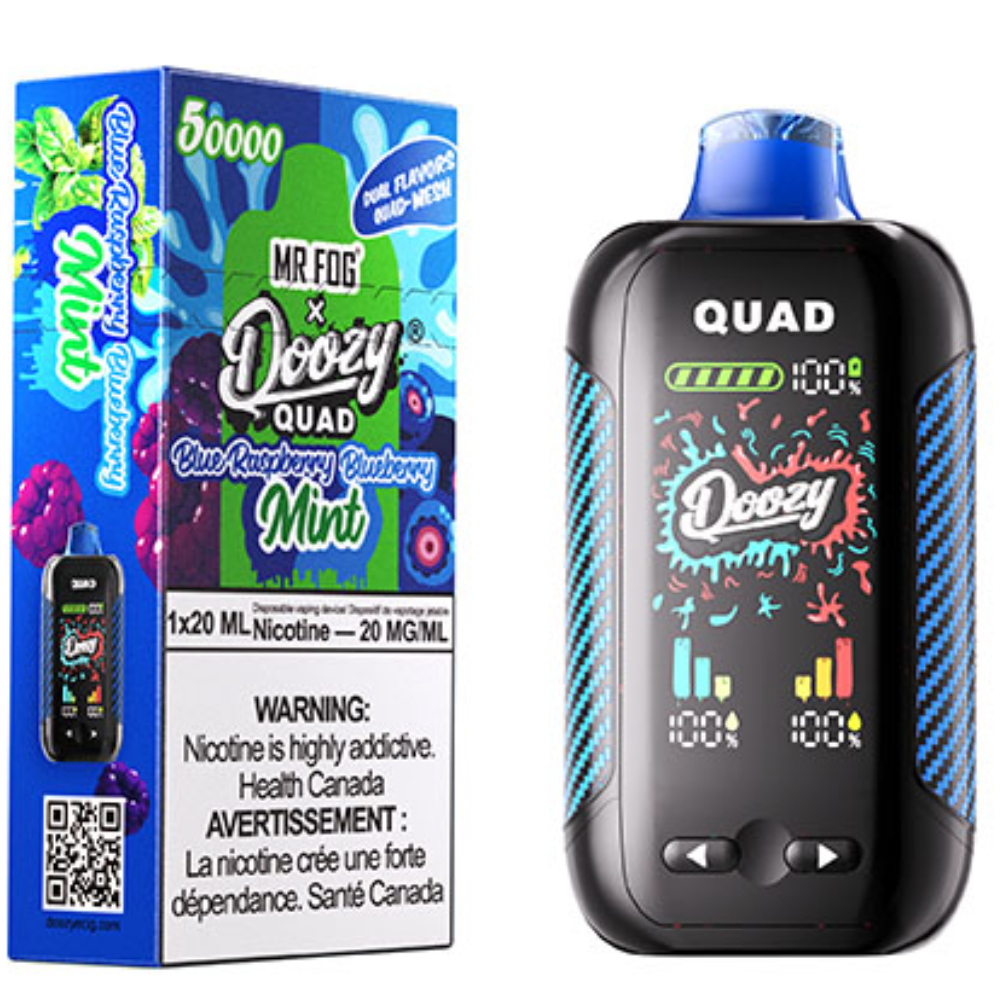 DOOZY QUAD Disposable Vape Blue Raspberry Mint Blueberry Mint