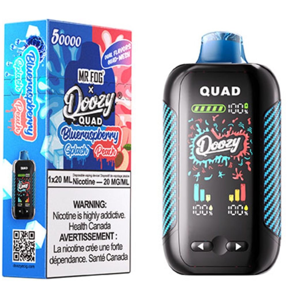 DOOZY QUAD Disposable Vape Blueraspberry Splash Blueraspberry Peach