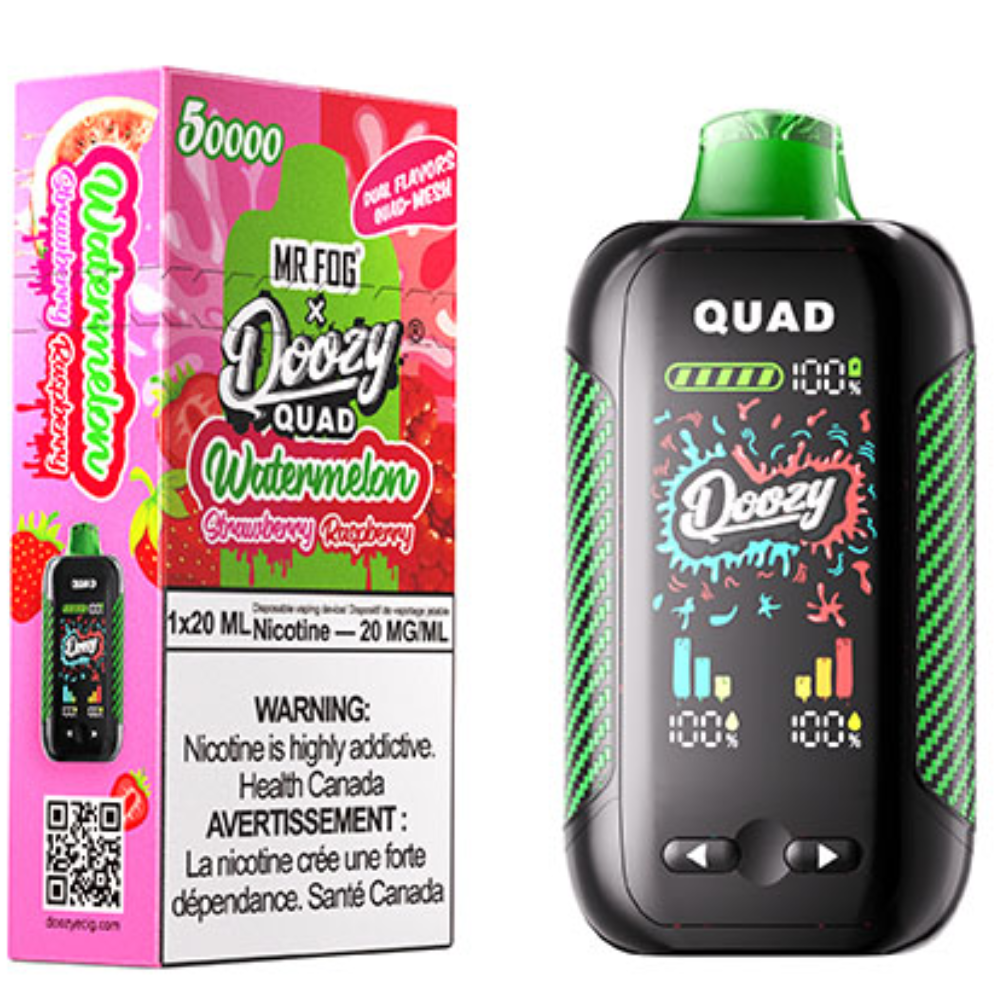 DOOZY QUAD Disposable Vape Watermelon Strawberry Watermelon Raspberry
