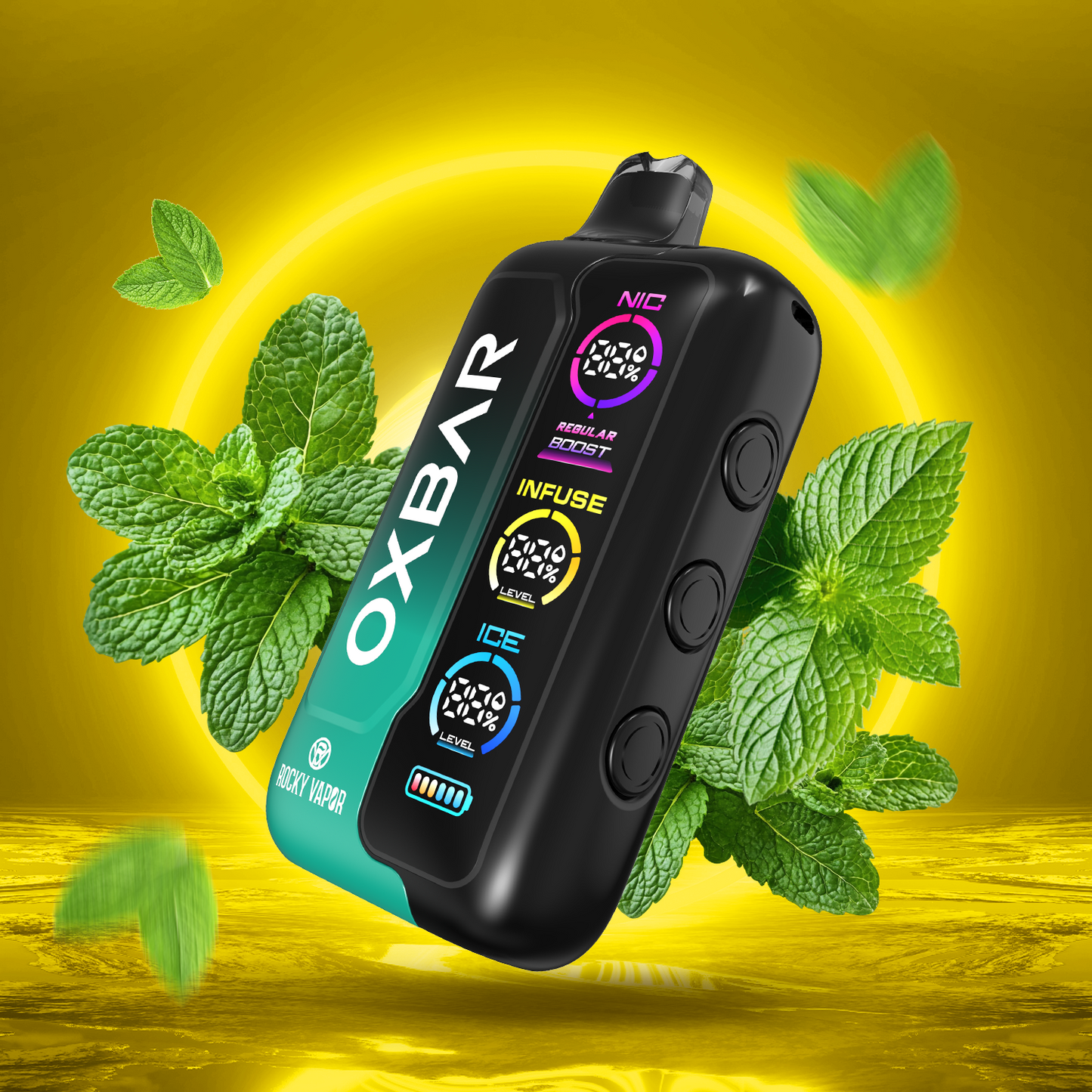 Double Mint ROCKY VAPOR OXBAR TRI FUSION Disposable Vape