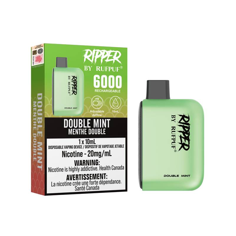 Rufpuf Ripper 6000 Disposable Vape flavour Double Mint