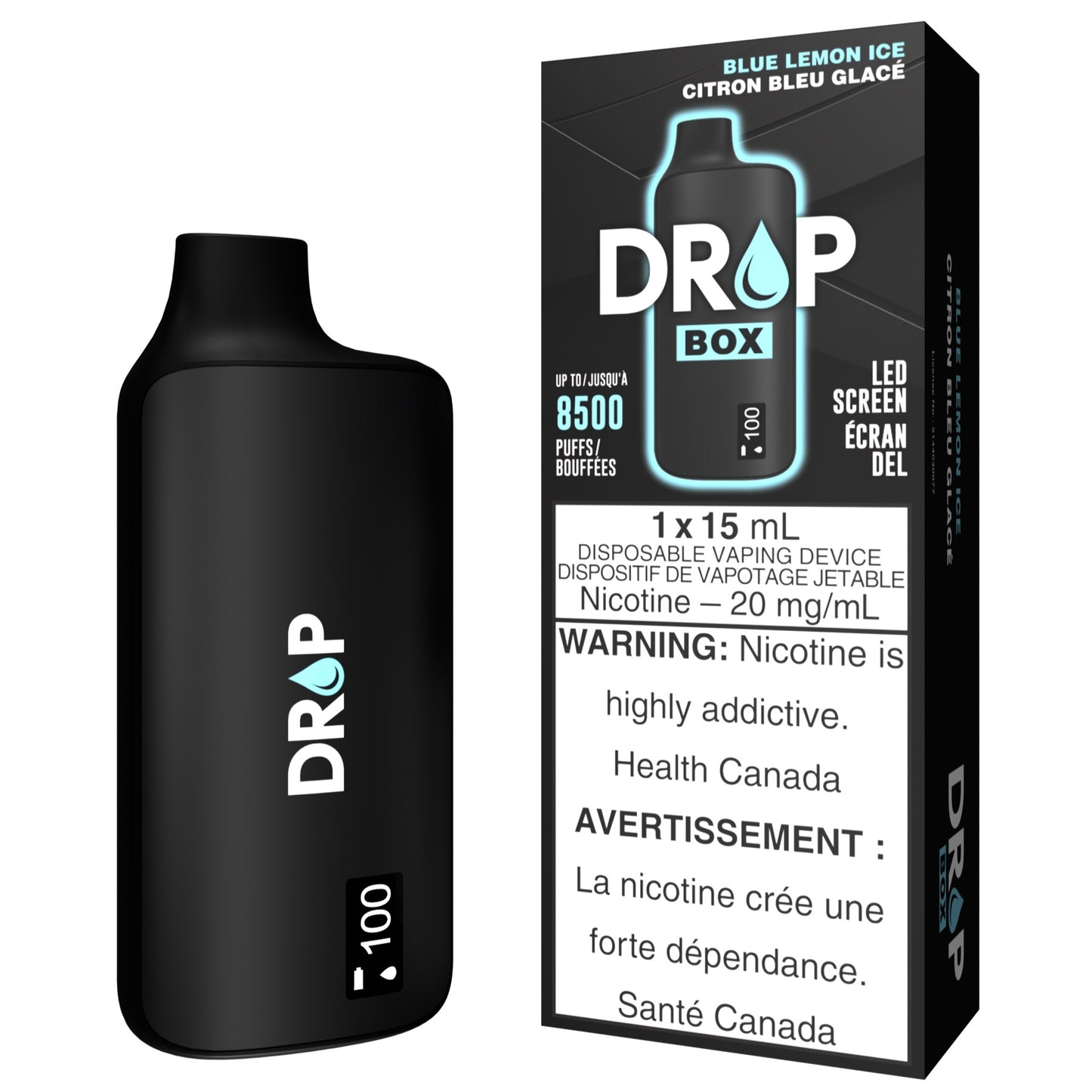 DROP BOX 8500 Disposable Vape in the flavour Blue Lemon Ice