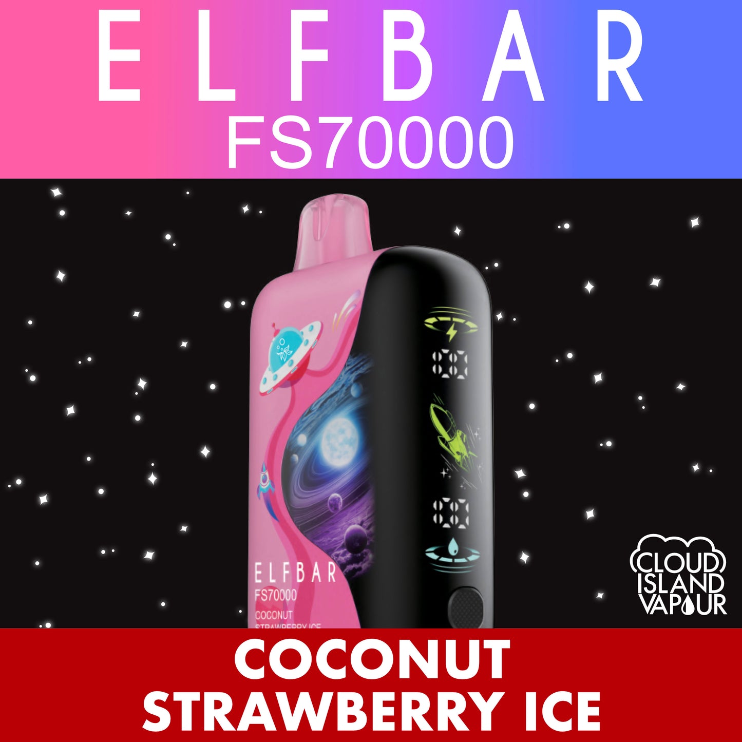 ELF BAR FS70K Coconut Strawberry Ice