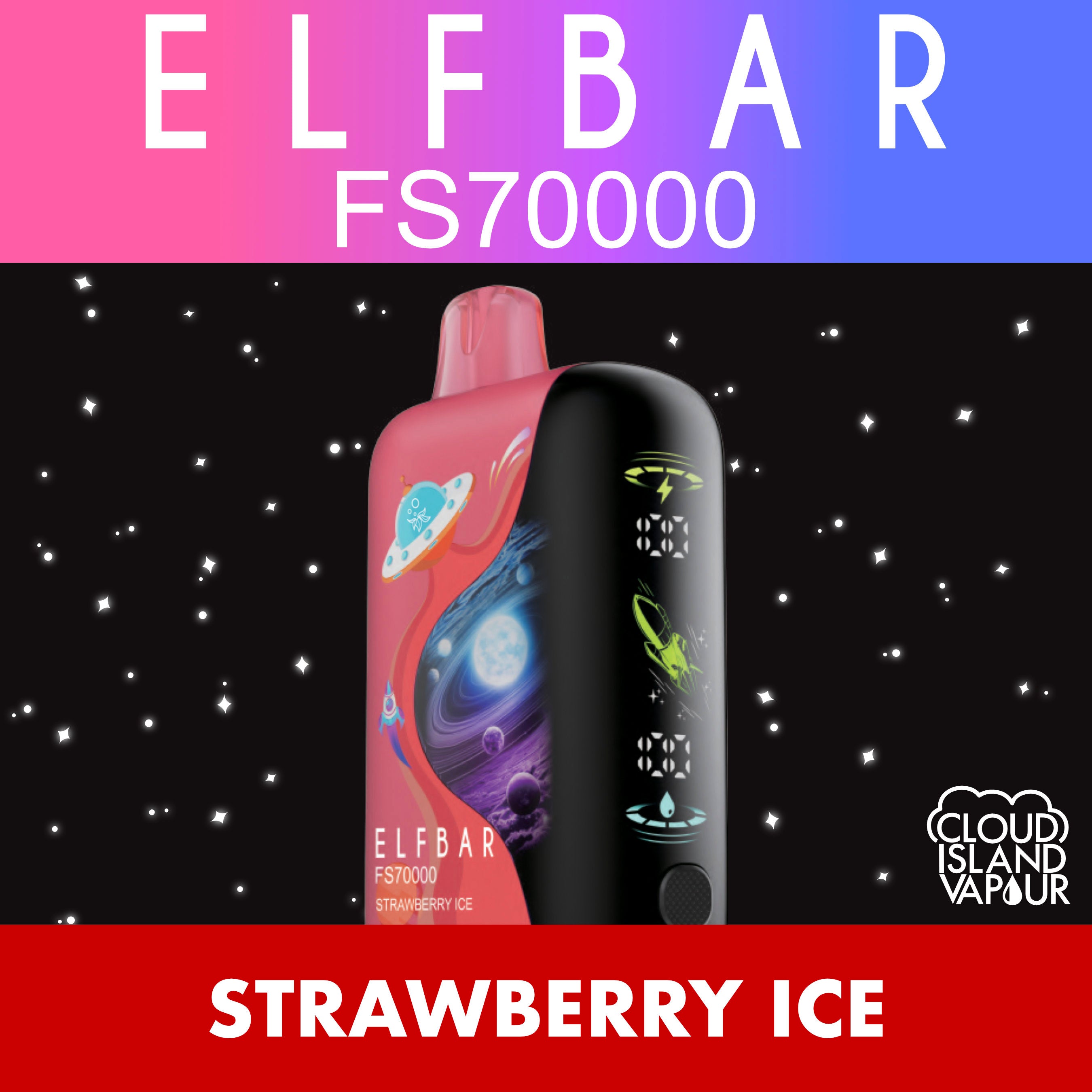 ELF BAR FS70K Disposable Vape - Strawberry Ice Cloud Island Vapour ELF BAR FS70K Disposable Vape - Strawberry Ice Cloud Island Vapour