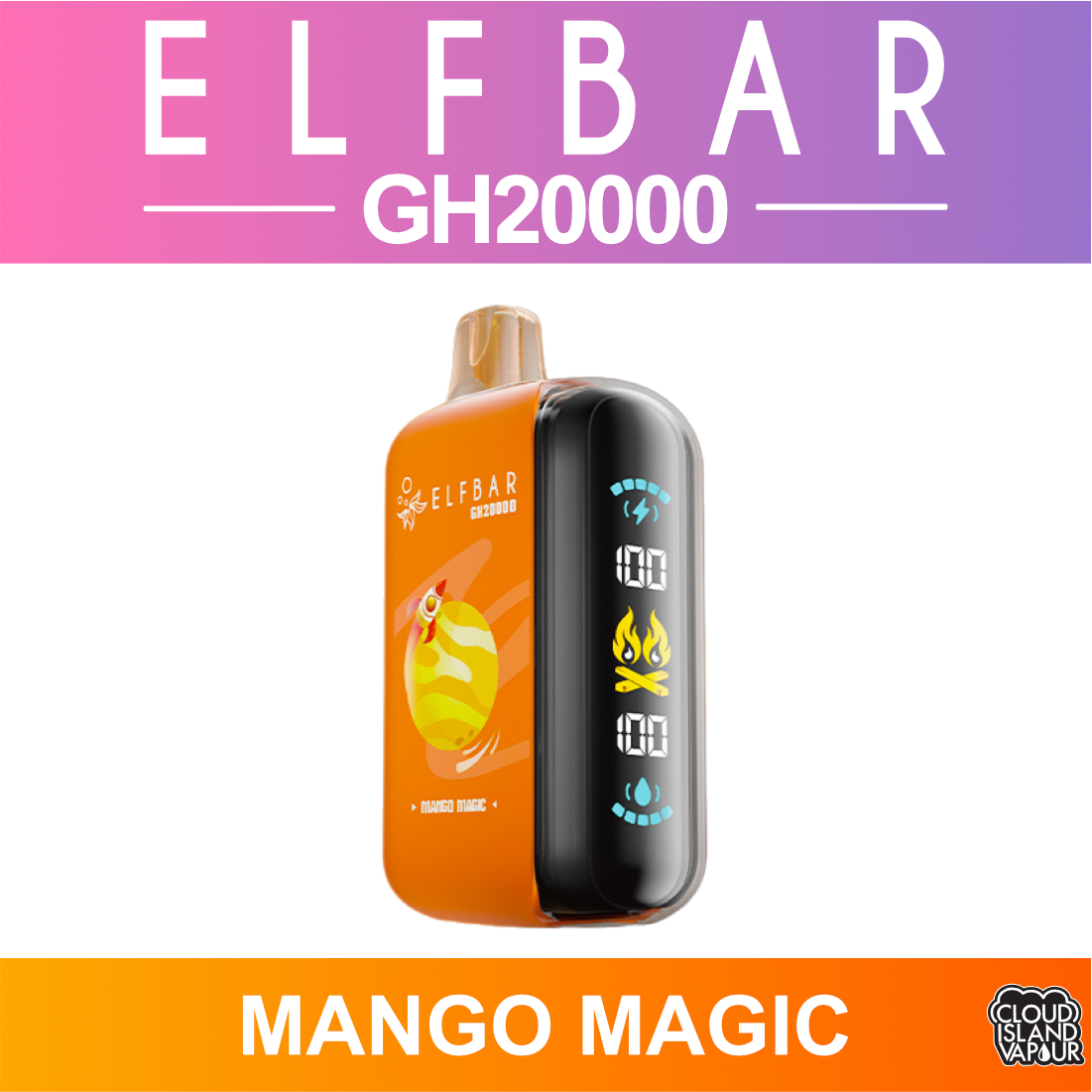 ELF BAR GH20000 Disposable Vape - Mango Magic Cloud Island Vapour ELF BAR GH20000 Disposable Vape - Mango Magic Cloud Island Vapour