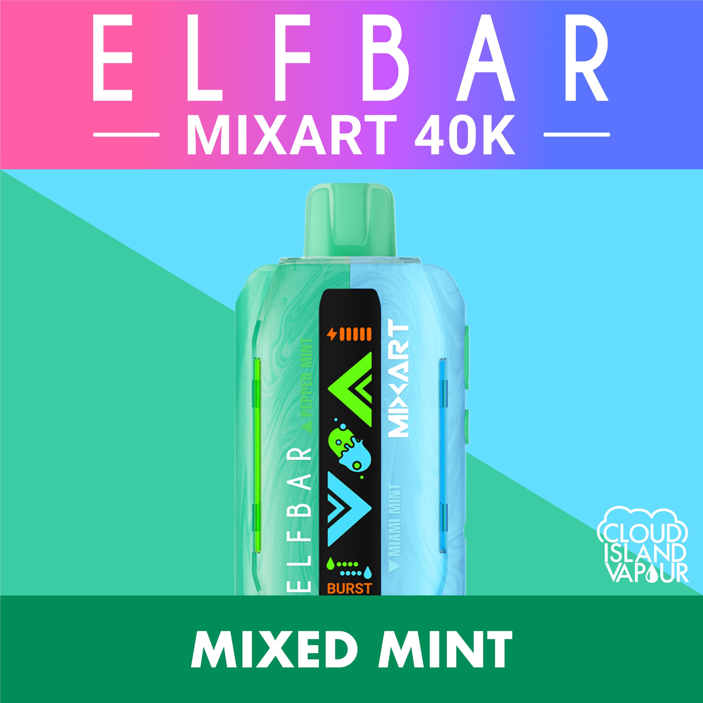 ELF BAR MIXART 40K Disposable Vape - Mixed Mint Cloud Island Vapour ELF BAR MIXART 40K Disposable Vape - Mixed Mint Cloud Island Vapour