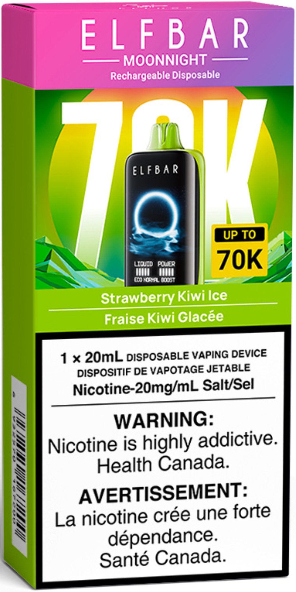 ELF BAR MOONNIGHT 70K Disposable Strawberry Kiwi Ice