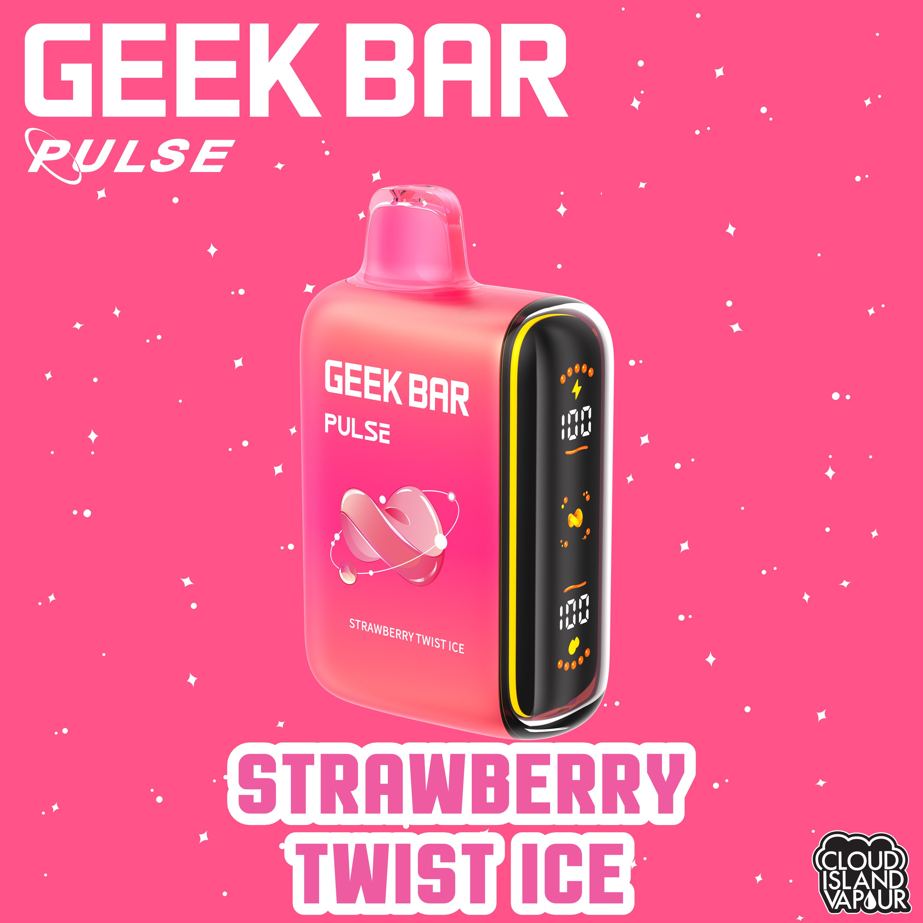 GEEK BAR PULSE 9000 Disposable Vape - Strawberry Twist Ice  Cloud Island  Vapour