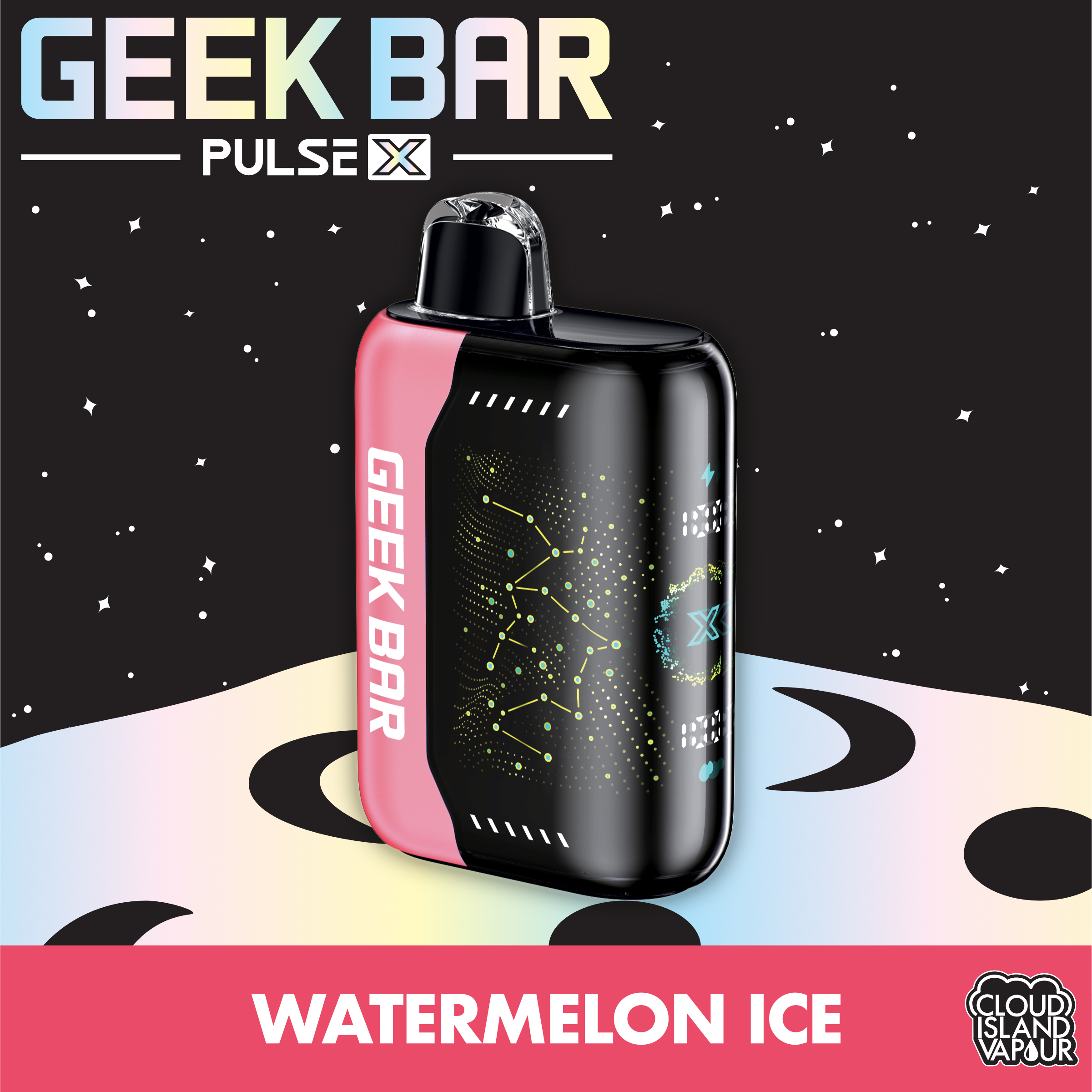 GEEK BAR PULSE X Disposable Vape - Watermelon Ice Cloud Island Vapour GEEK BAR PULSE X Disposable Vape - Watermelon Ice Cloud Island Vapour