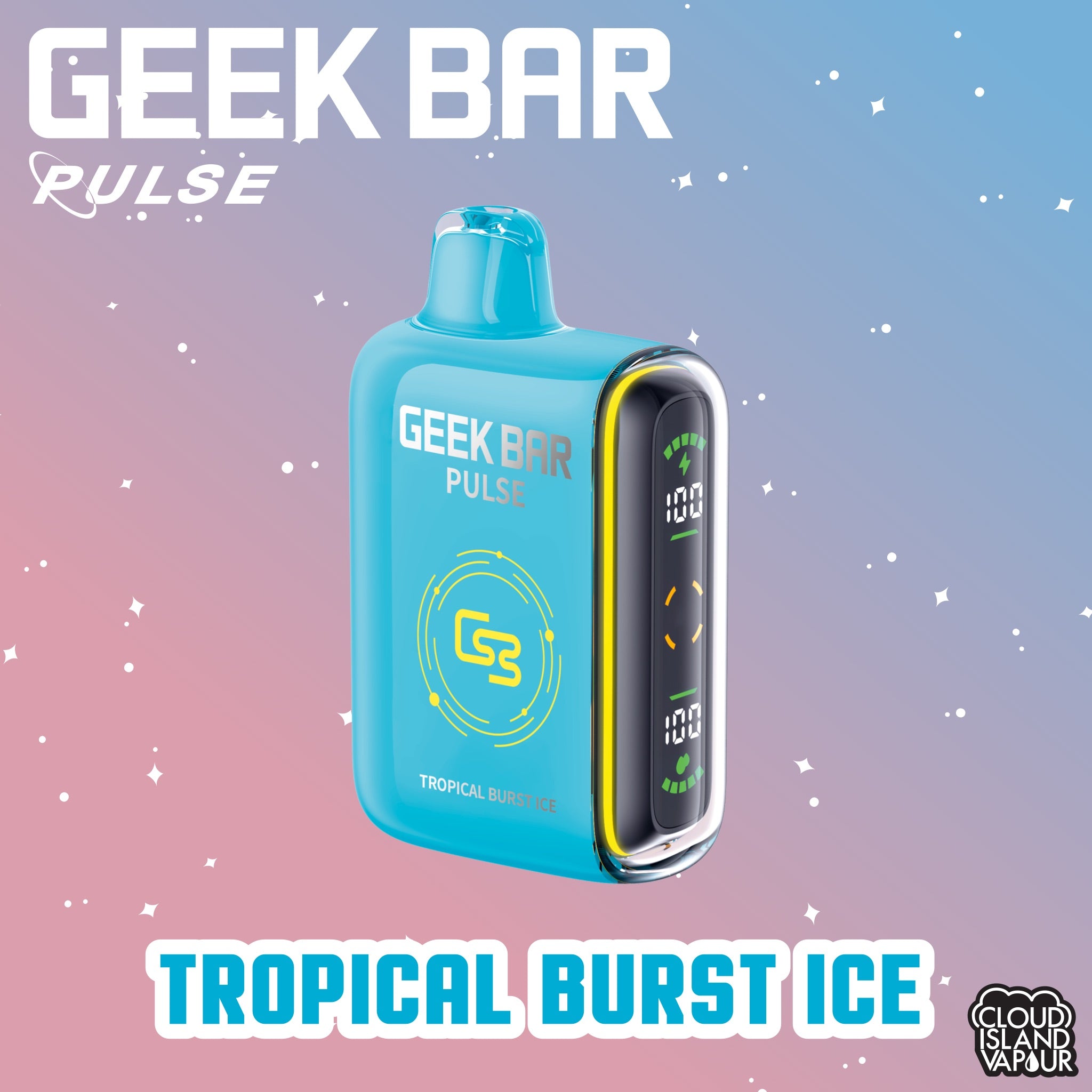 GEEK BAR PULSE 9000 Disposable Vape - Tropical Burst Ice Cloud Island Vapour GEEK BAR PULSE 9000 Disposable Vape - Tropical Burst Ice Cloud Island Vapour