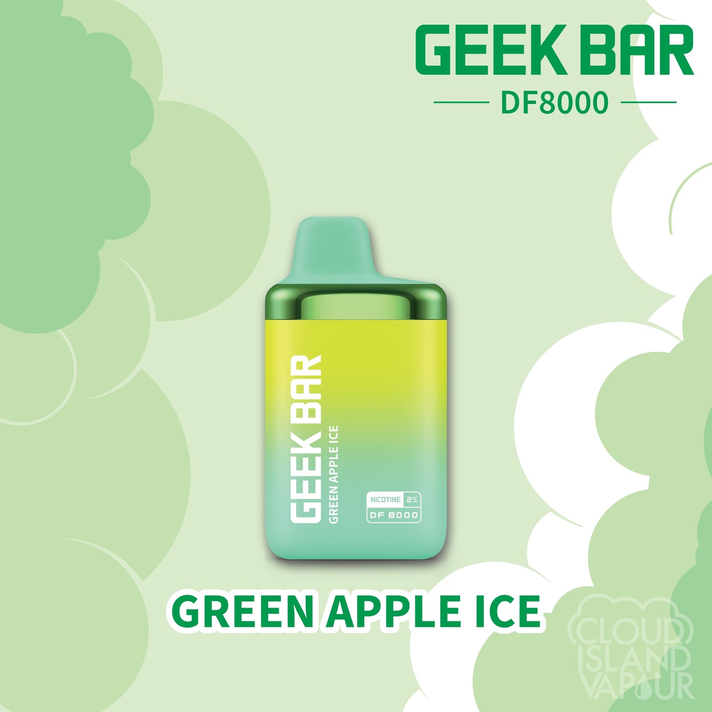 Geek Bar DF8000 disposable vape flavour Green Apple Ice