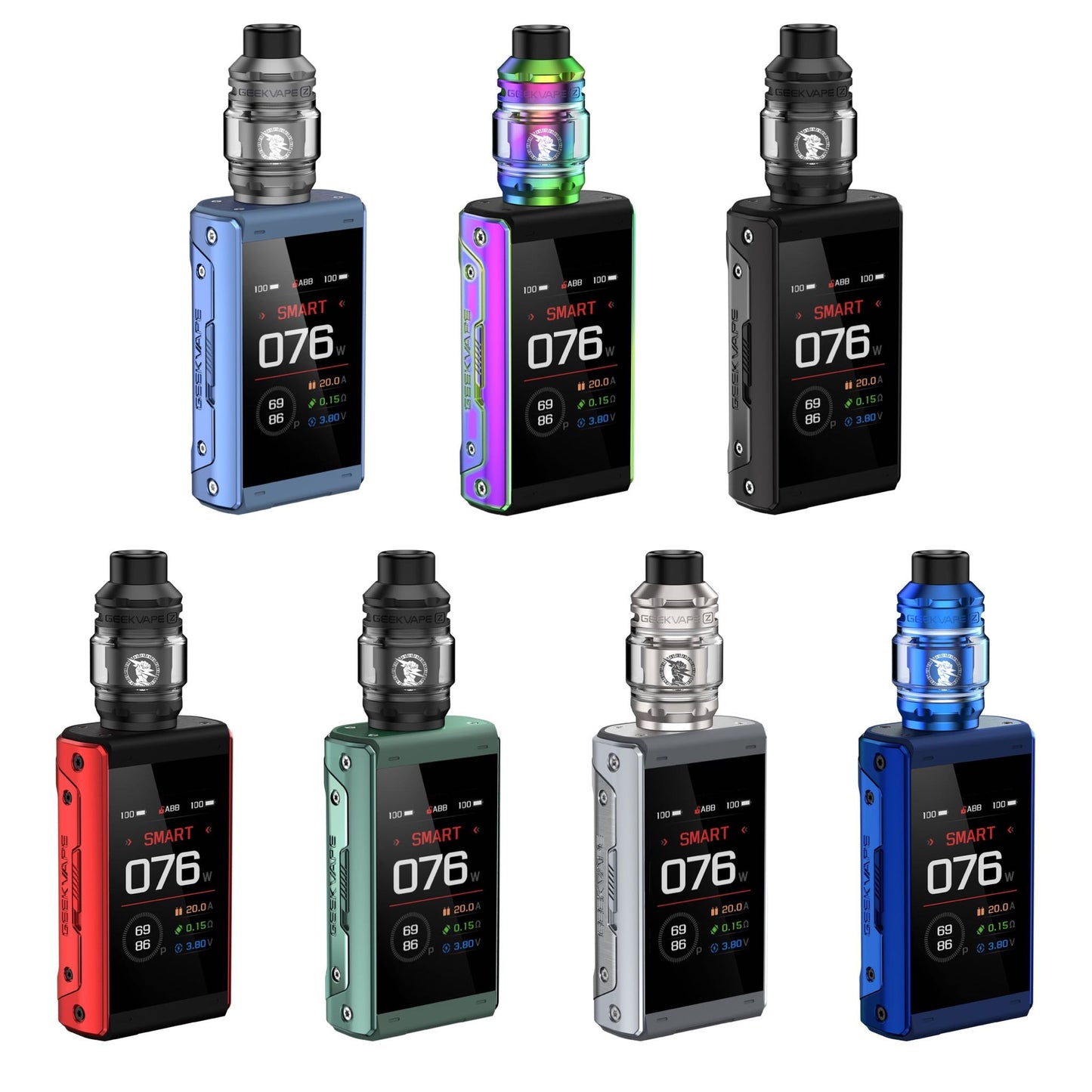 Geekvape Aegis Touch T200 Box Mod vape devices in 7 colours