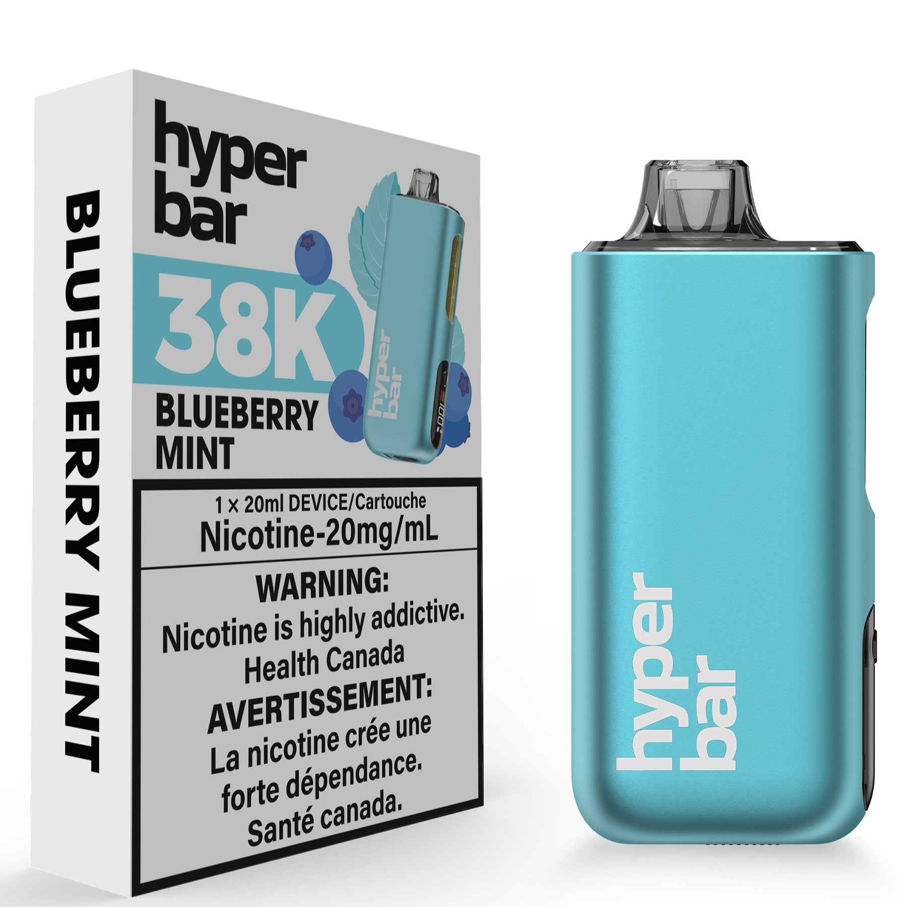 Hyperbar BE38000 Disposable Vape - Blueberry Mint Cloud Island Vapour Hyperbar BE38000 Disposable Vape - Blueberry Mint Cloud Island Vapour