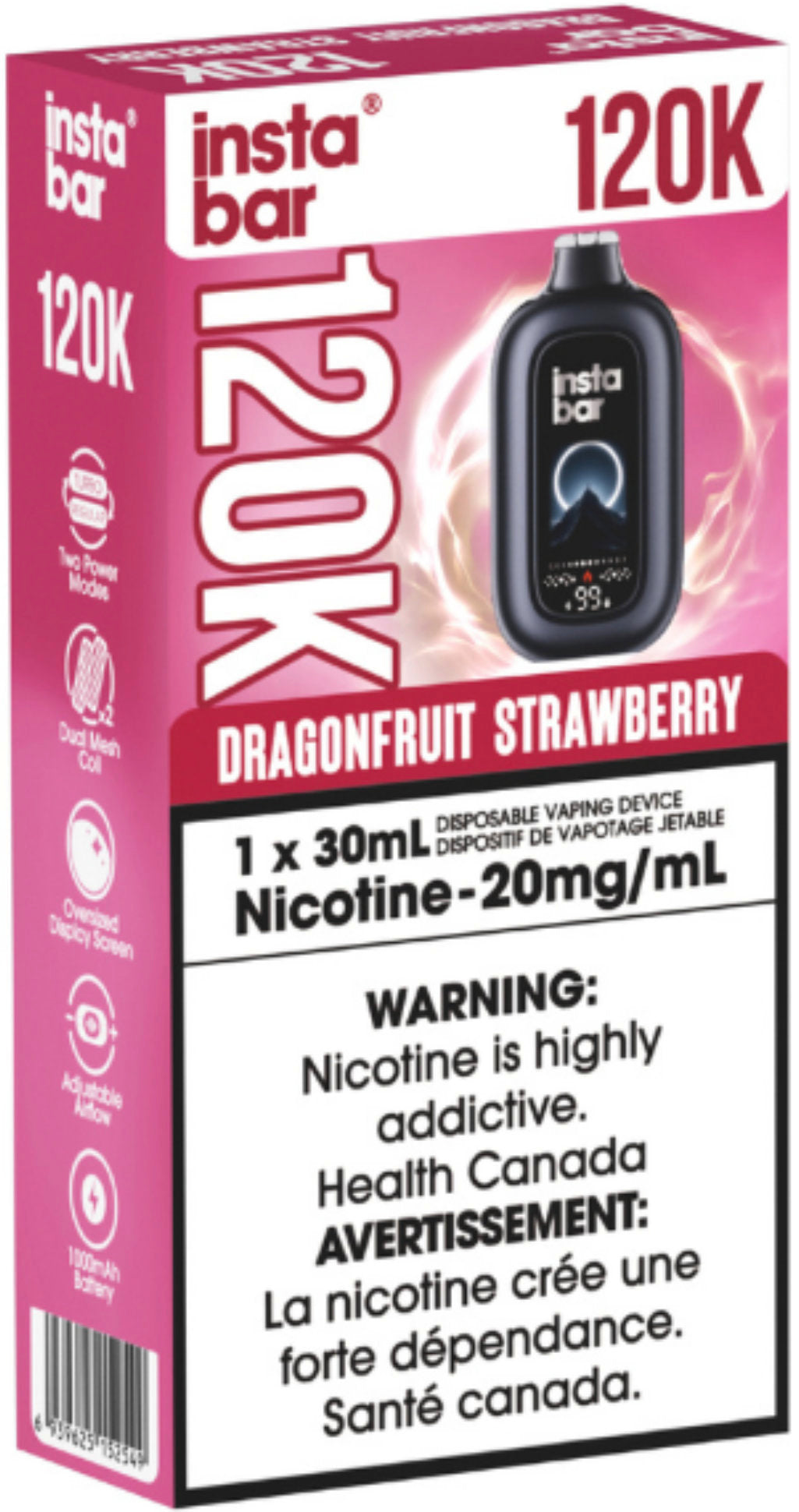 Insta Bar 120K Disposable Dragonfruit Strawberry