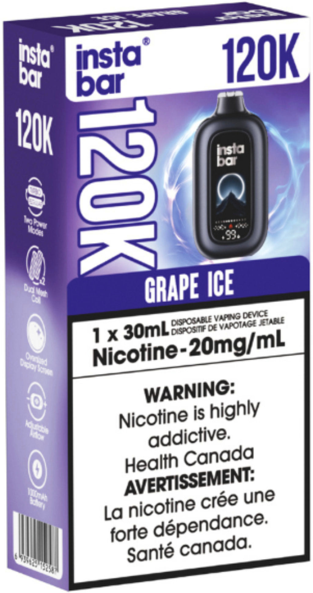 Insta Bar 120K Disposable Grape Ice