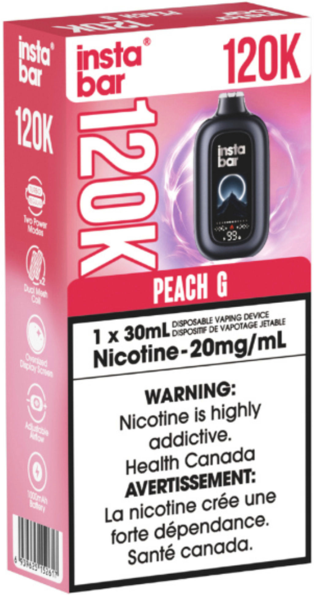 Insta Bar 120K Disposable Peach G