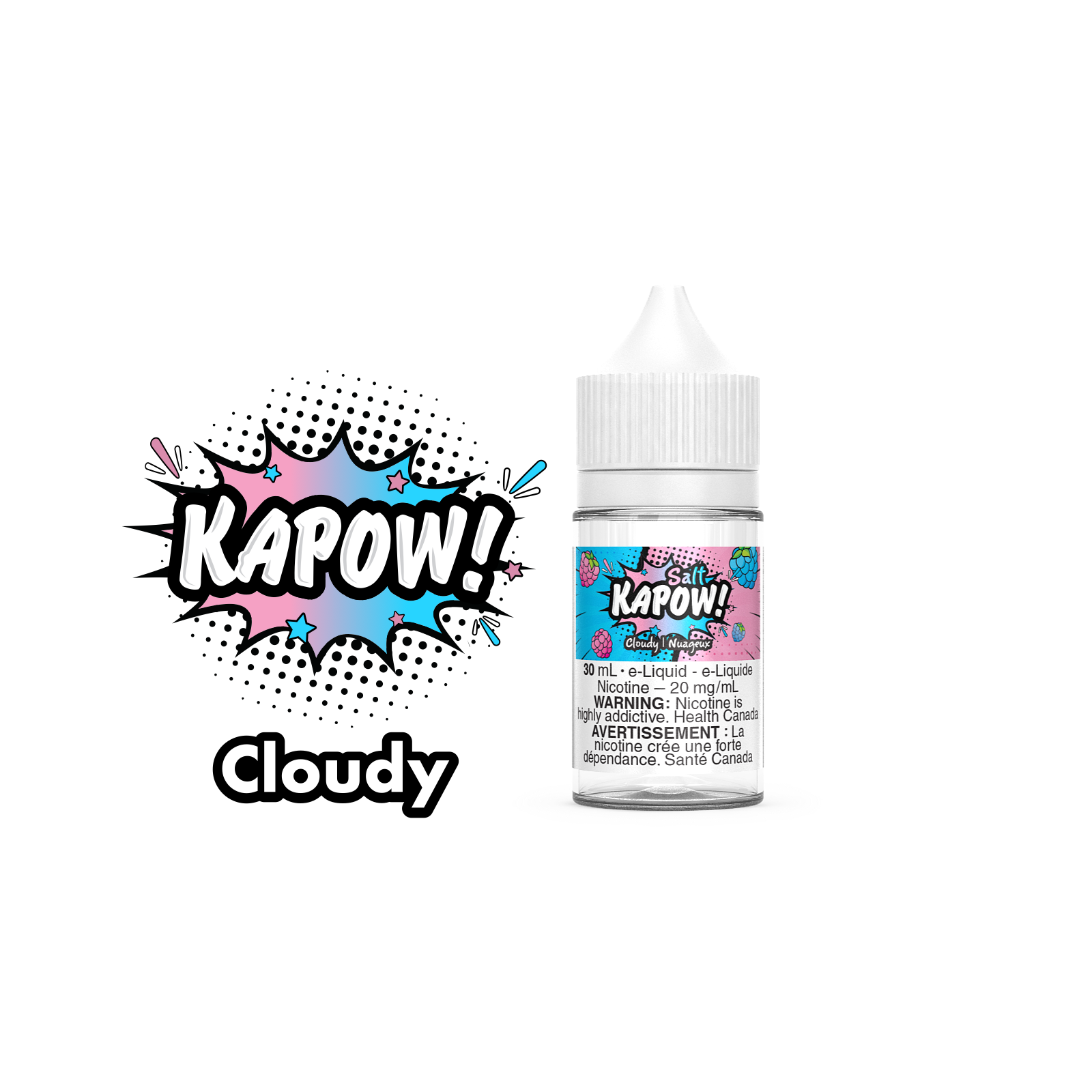 Cloudy - Kapow Salt Nic E-Liquid Cloud Island Vapour Cloudy - Kapow Salt Nic E-Liquid Cloud Island Vapour