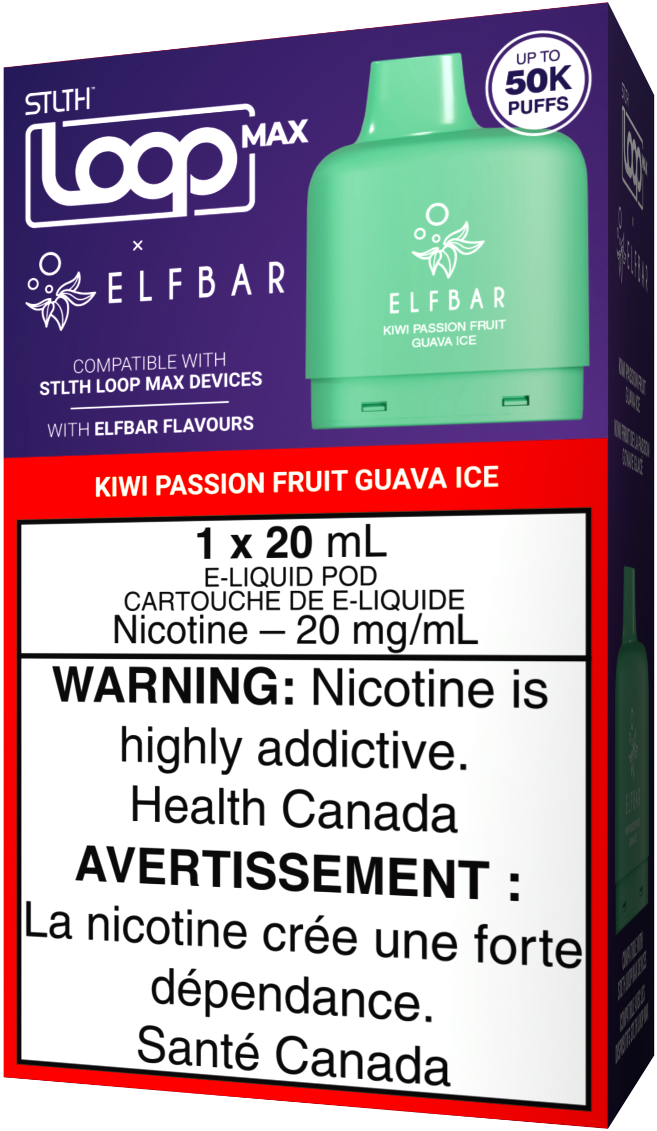 Kiwi Passion Fruit Guava Ice STLTH LOOP MAX X ELFBAR Pod Pack