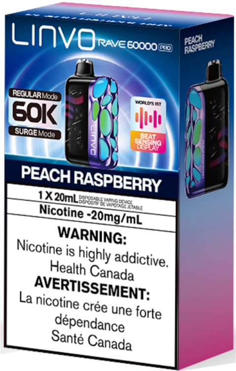 Linvo Rave 60000 Pro 60K Disposable Peach Raspberry