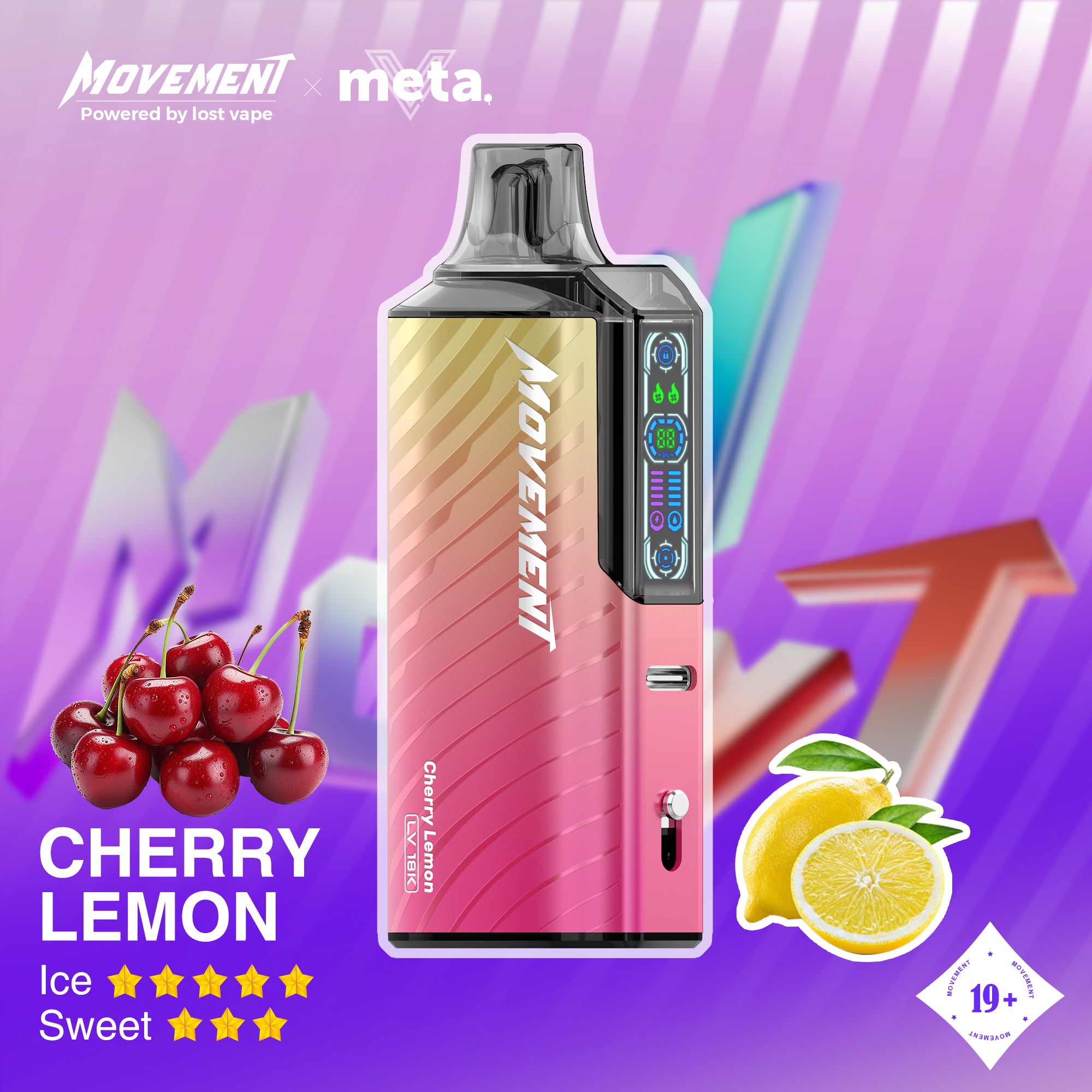 Lost Vape Movement LV 18K Disposable Vape - Cherry Lemon Cloud Island Vapour Lost Vape Movement LV 18K Disposable Vape - Cherry Lemon Cloud Island Vapour