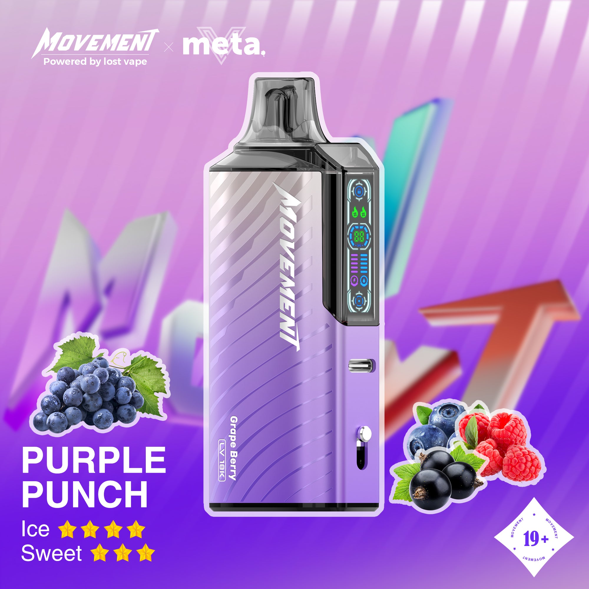 Lost Vape Movement LV 18K Disposable Vape - Purple Punch Cloud Island Vapour Lost Vape Movement LV 18K Disposable Vape - Purple Punch Cloud Island Vapour