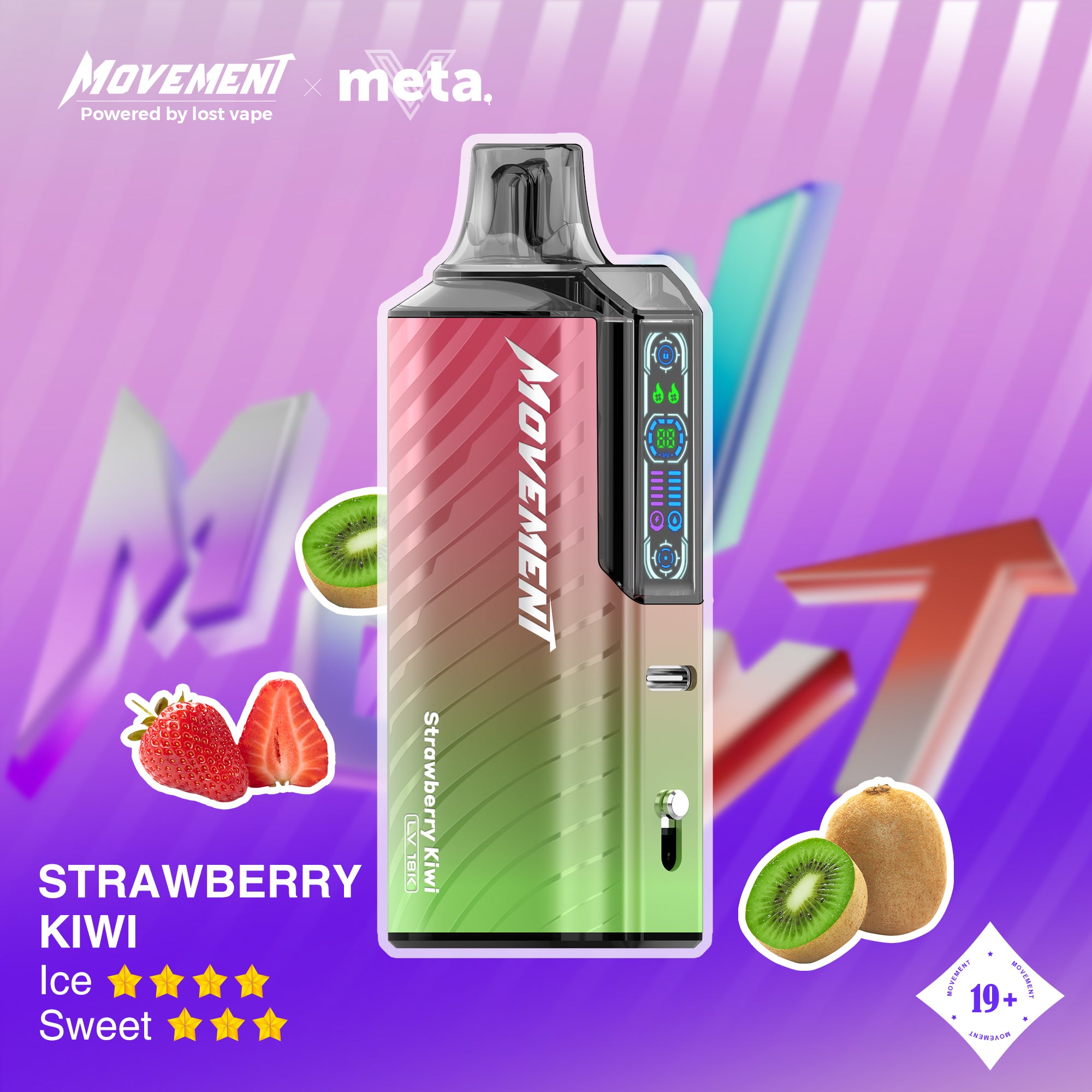 Lost Vape Movement LV 18K Disposable Vape - Strawberry Kiwi Cloud Island Vapour Lost Vape Movement LV 18K Disposable Vape - Strawberry Kiwi Cloud Island Vapour