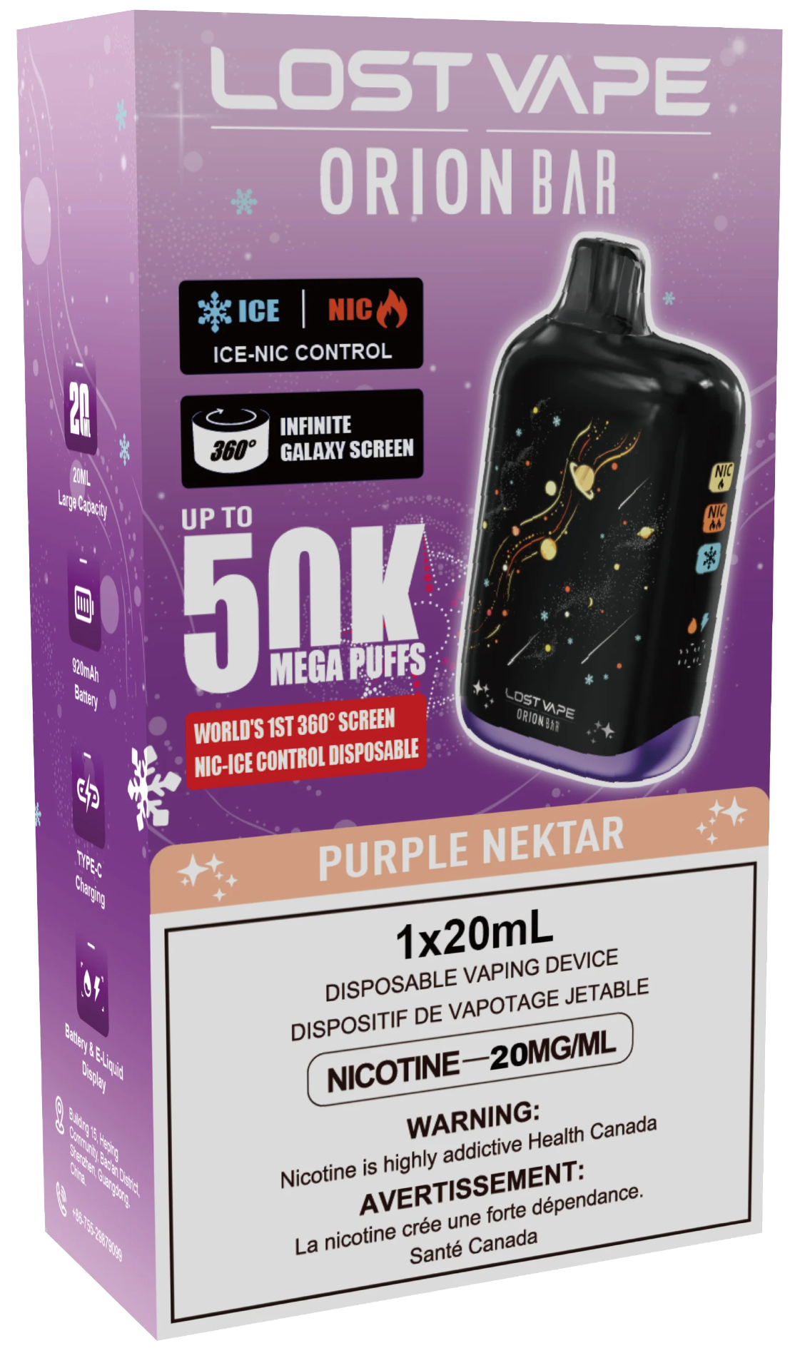 Lost Vape Orion Bar 50K Disposable Purple Nektar