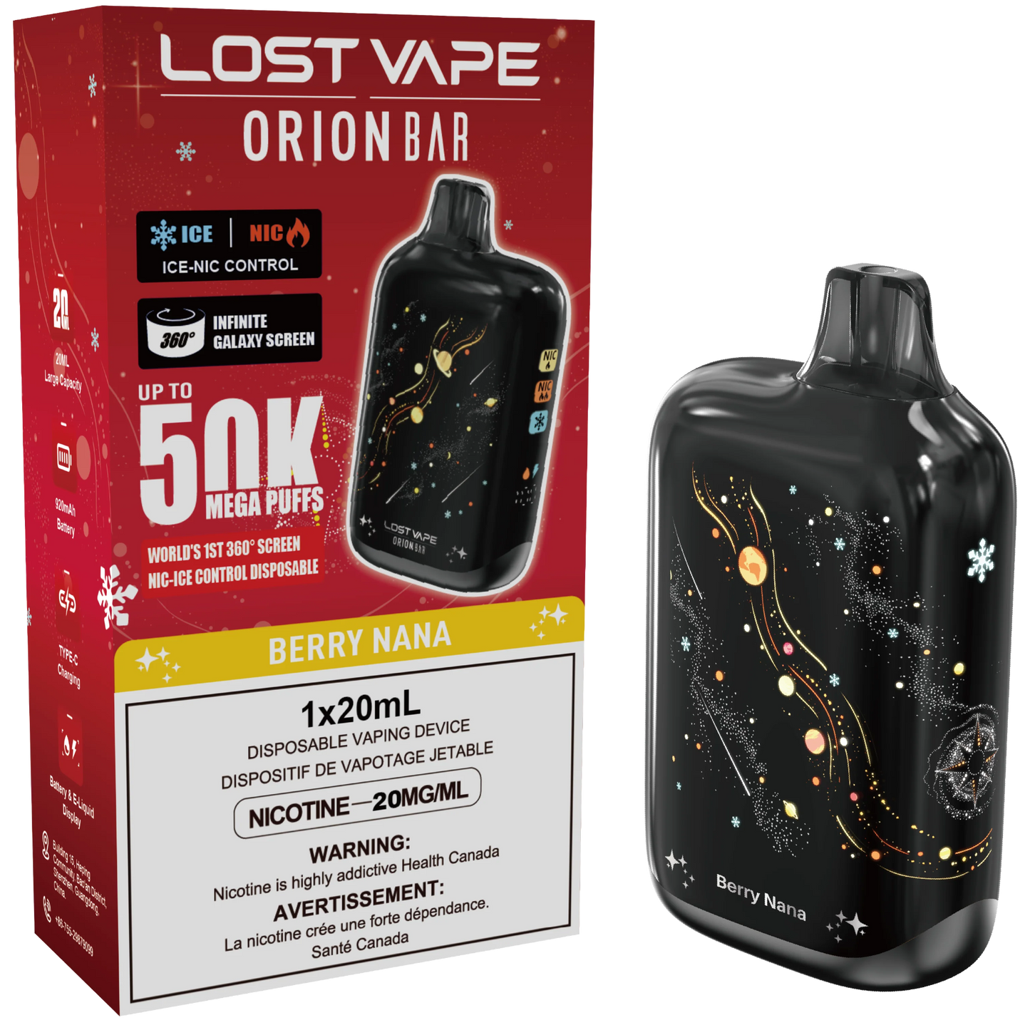 Lost Vape Orion Bar 50K Disposable Vape Berry Nana