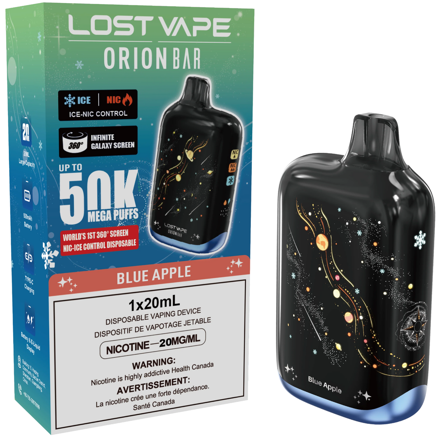 Lost Vape Orion Bar 50K Disposable Vape Blue Apple