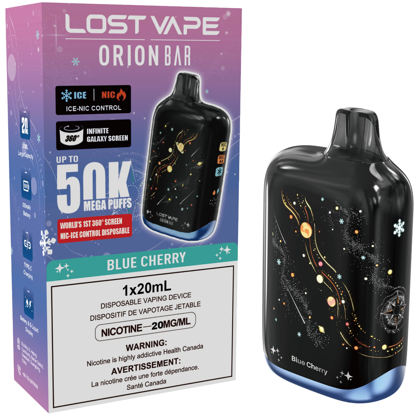 Lost Vape Orion Bar 50K Disposable Vape Blue Cherry