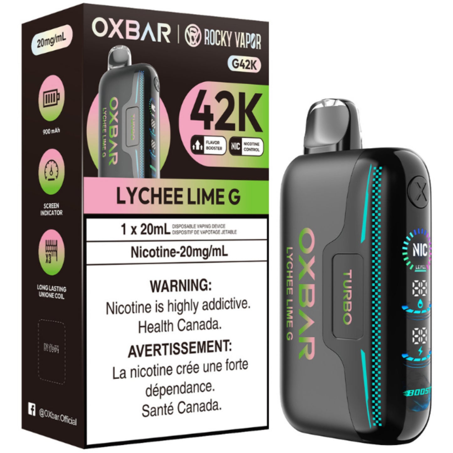 Lychee Lime G ROCKY VAPOR OXBAR G42K