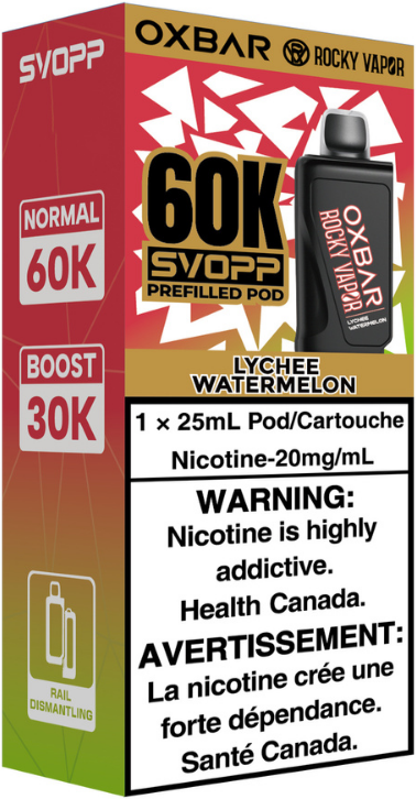 Lychee Watermelon Rocky Vapor Oxbar Svopp 60K