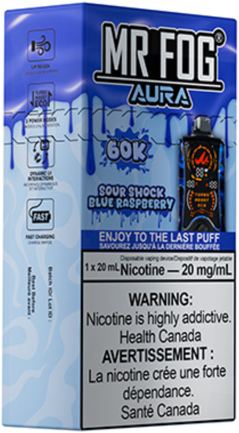 MR FOG AURA 60K Disposable Sour Shock Blue Raspberry