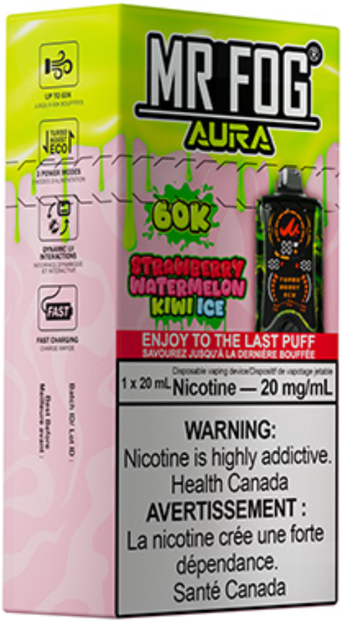 MR FOG AURA 60K Disposable Strawberry Watermelon Kiwi Ice