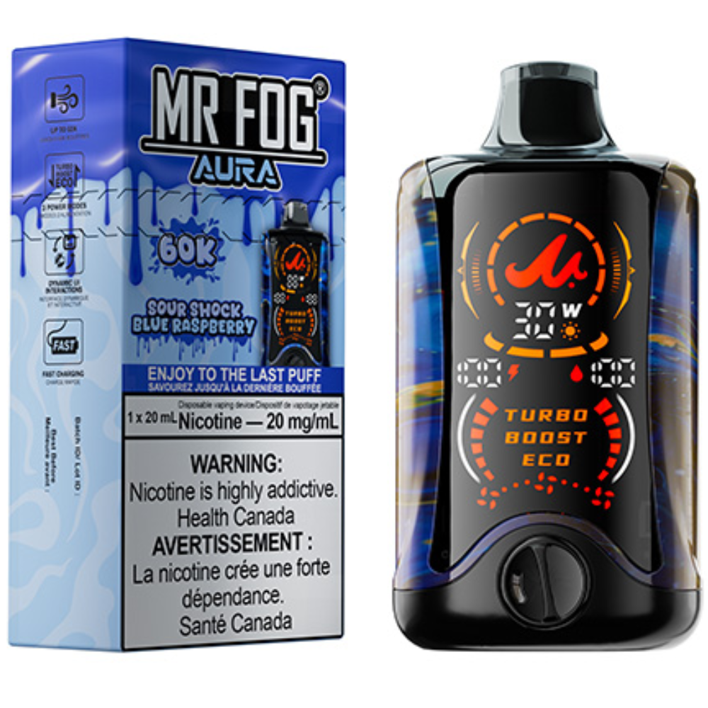 MR FOG AURA 60K Disposable Vape Sour Shock Blue Raspberry