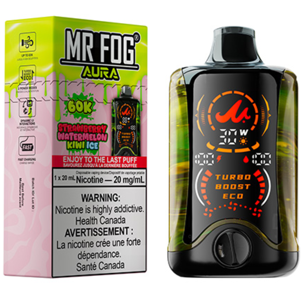 MR FOG AURA 60K Disposable Vape Strawberry Watermelon Kiwi Ice