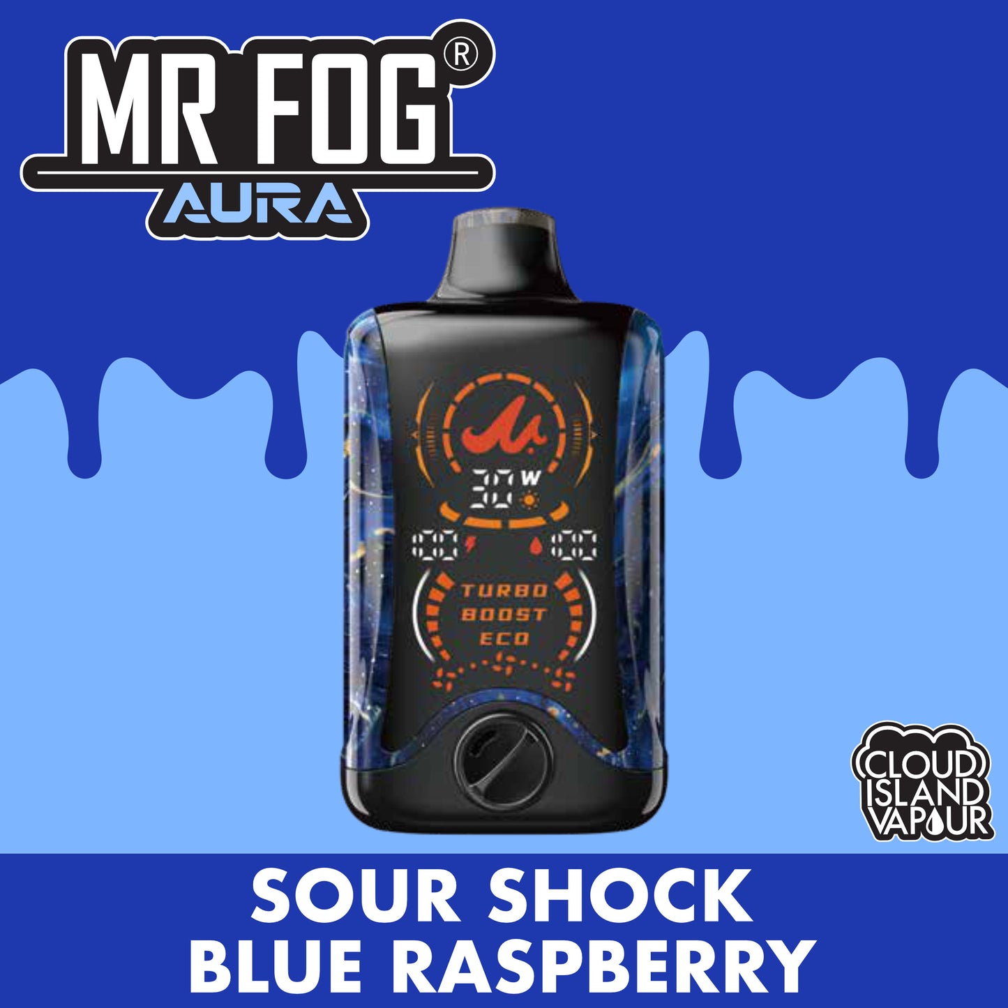 MR FOG AURA 60K Sour Shock Blue Raspberry