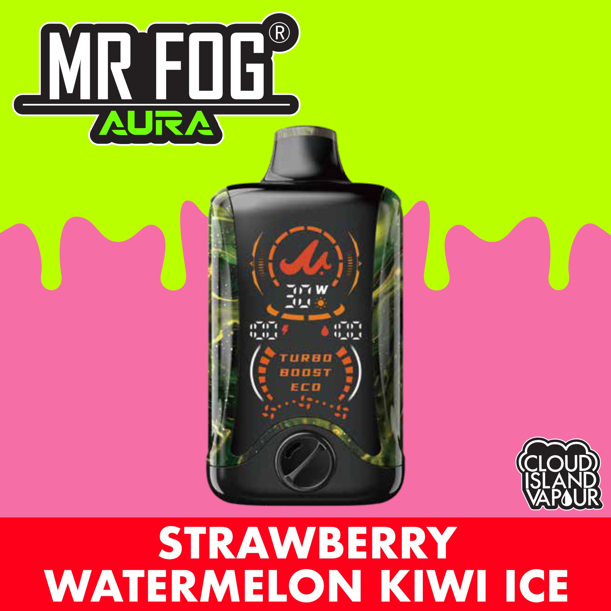 MR FOG AURA 60K Strawberry Watermelon Kiwi Ice