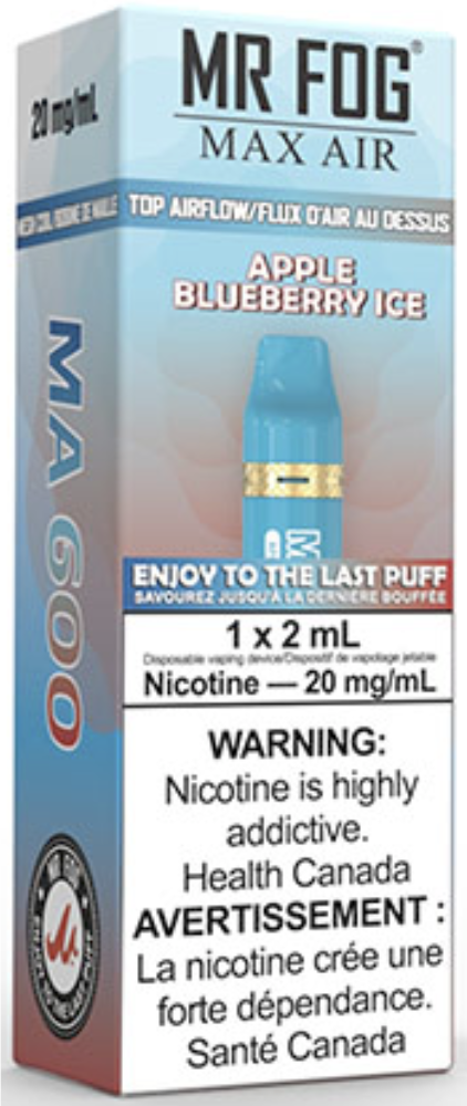 MR FOG MAX AIR MA600 Disposable Vape Apple Blueberry Ice
