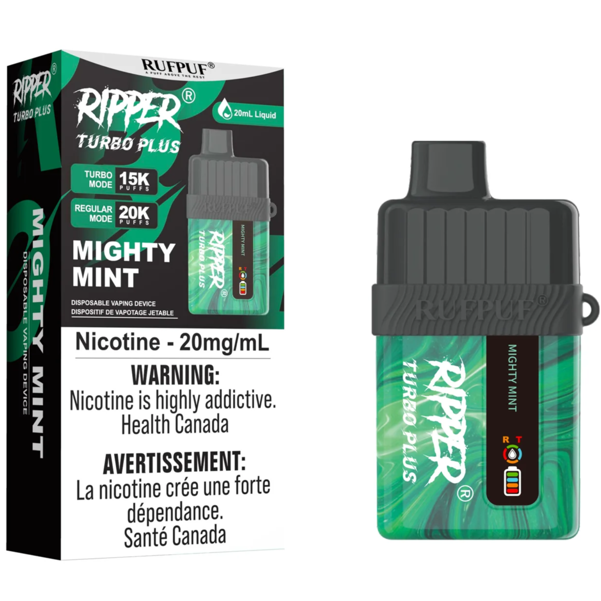 RIPPER TURBO PLUS Disposable Vape - Mighty Mint Cloud Island Vapour RIPPER TURBO PLUS Disposable Vape - Mighty Mint Cloud Island Vapour