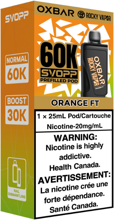 Orange FT Rocky Vapor Oxbar Svopp 60K