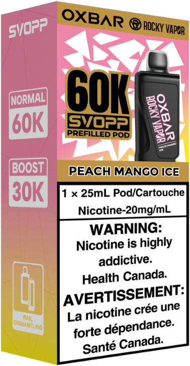Peach Mango Ice Rocky Vapor Oxbar Svopp 60K
